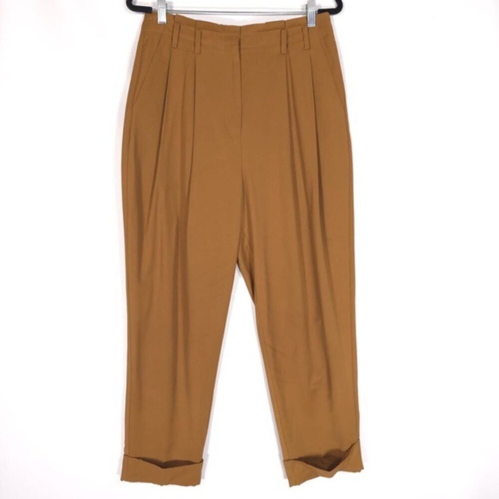 ELIZABETH AND JAMES Women’s Pleated Trousers High Rise Cuffed Paperbag‎ Size 12